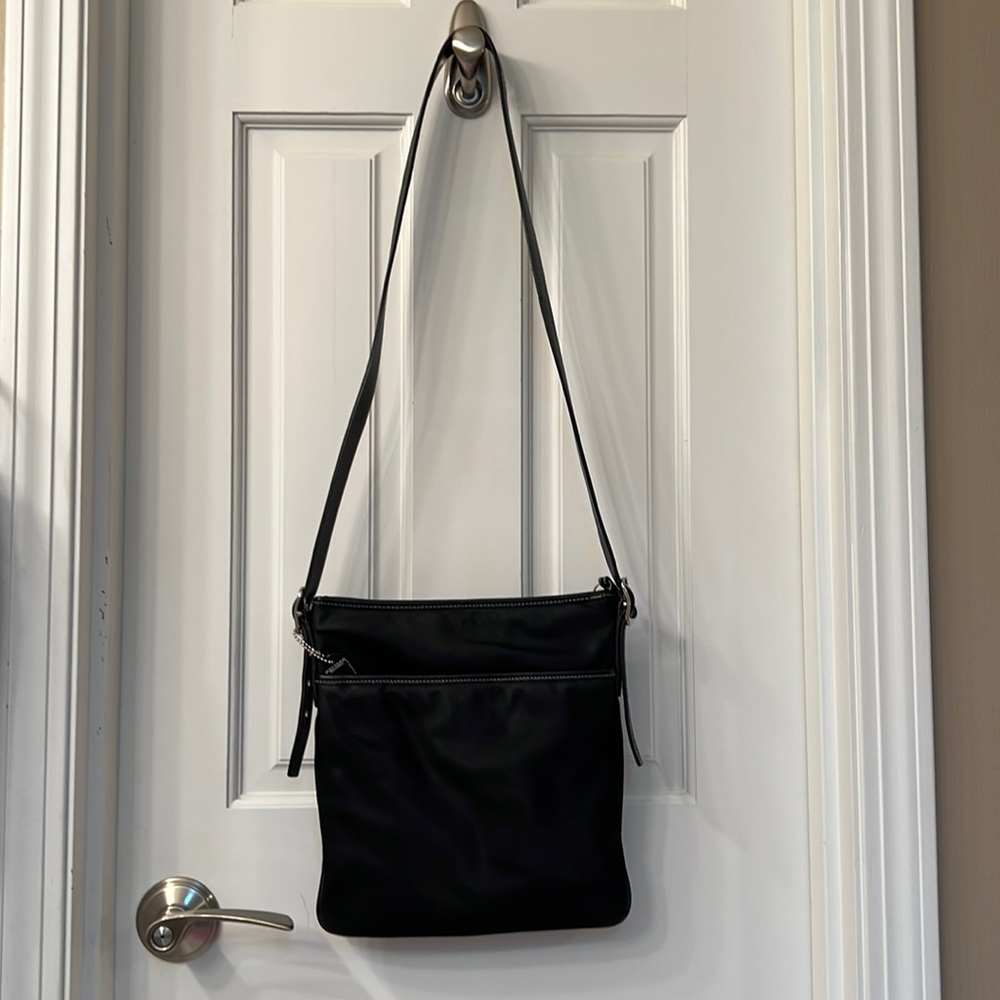 Coach Black crossbody or over the shoulder nylon bag